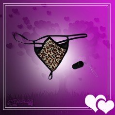 Leopard Grain Underwear Remote control vibrating t-back VP-002