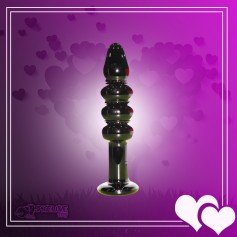 Black Beaded Glass Dildo Sex Toy GD-005