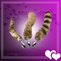 Fox Tail Brown Plated Metal Anal Plugs AD-020