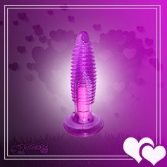 Purple Jelly Anal Vibrating Butt Plug With Suction Cup AD-024