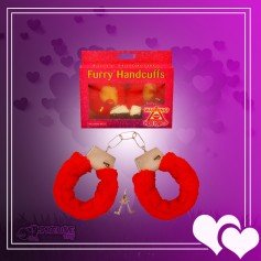 Fetish Fantasy Beginner's Furry Cuffs in Red BDSM-004