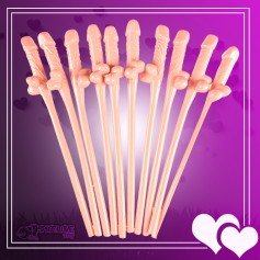 Pack of Ten Willy Straws Blow me KP-001